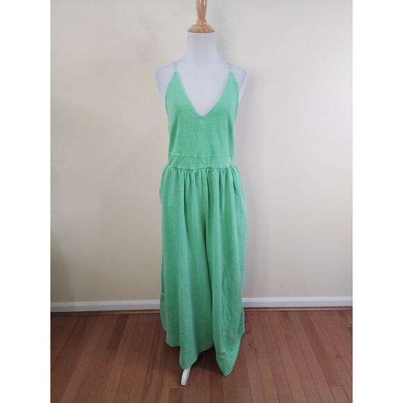 Free People FP Beach Women's 100% Cotton Wide Leg Jumpsuit Overall Size Small - Picture 2 of 13